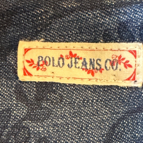 Vintage Polo Jeans Ralph Lauren Blue Floral Cotton Denim Skirt Size 6 - Picture 9 of 15